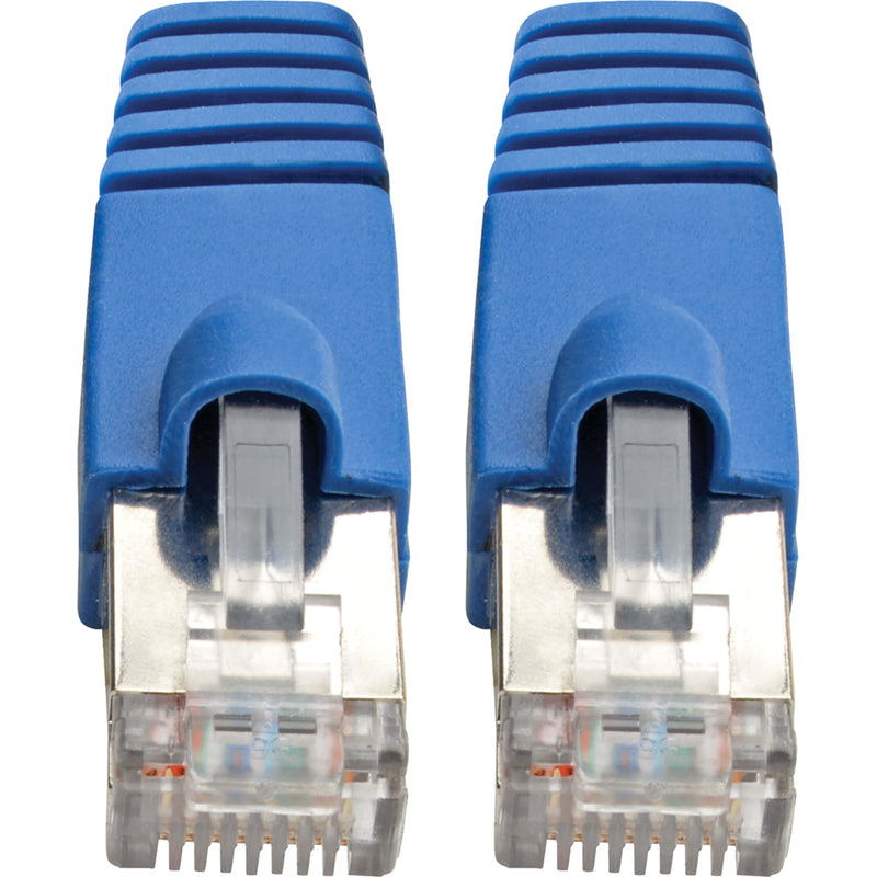 Detailed view of shielded RJ45 connectors showing internal construction