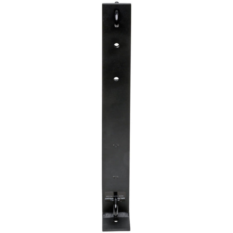 Full-length view of vertical mounting plate with mounting holes