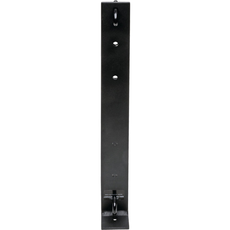 Vertical view of wall mount bracket showing mounting holes and construction