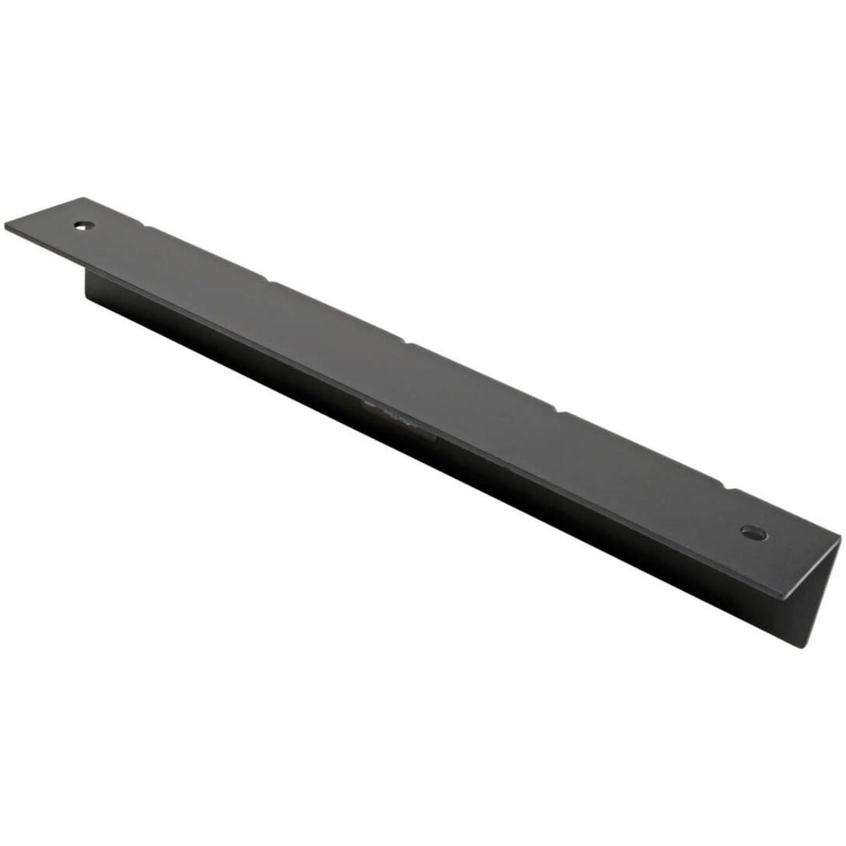 Black powder-coated steel wall mount bracket with angled side view showing mounting holes and support surface-alternate-image1