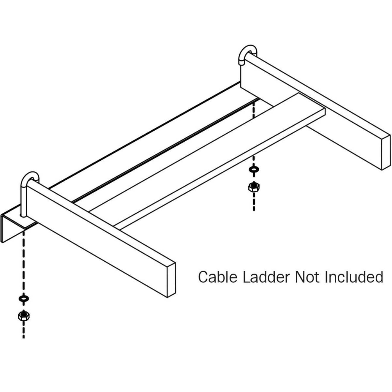 Technical diagram showing wall mount bracket installation with cable ladder integration points-alternate-image7