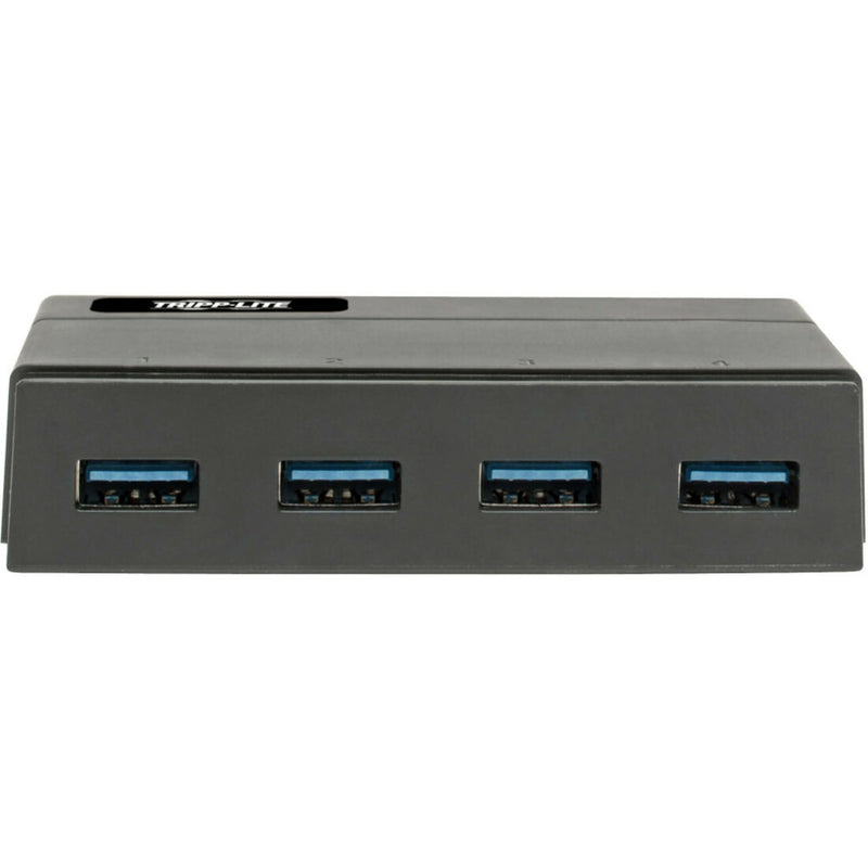 Front view of USB hub showing four blue USB 3.0 ports