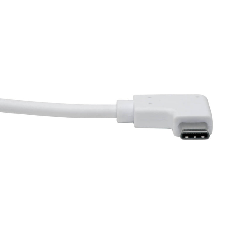 Detailed view of USB-C connector on Tripp Lite ethernet adapter