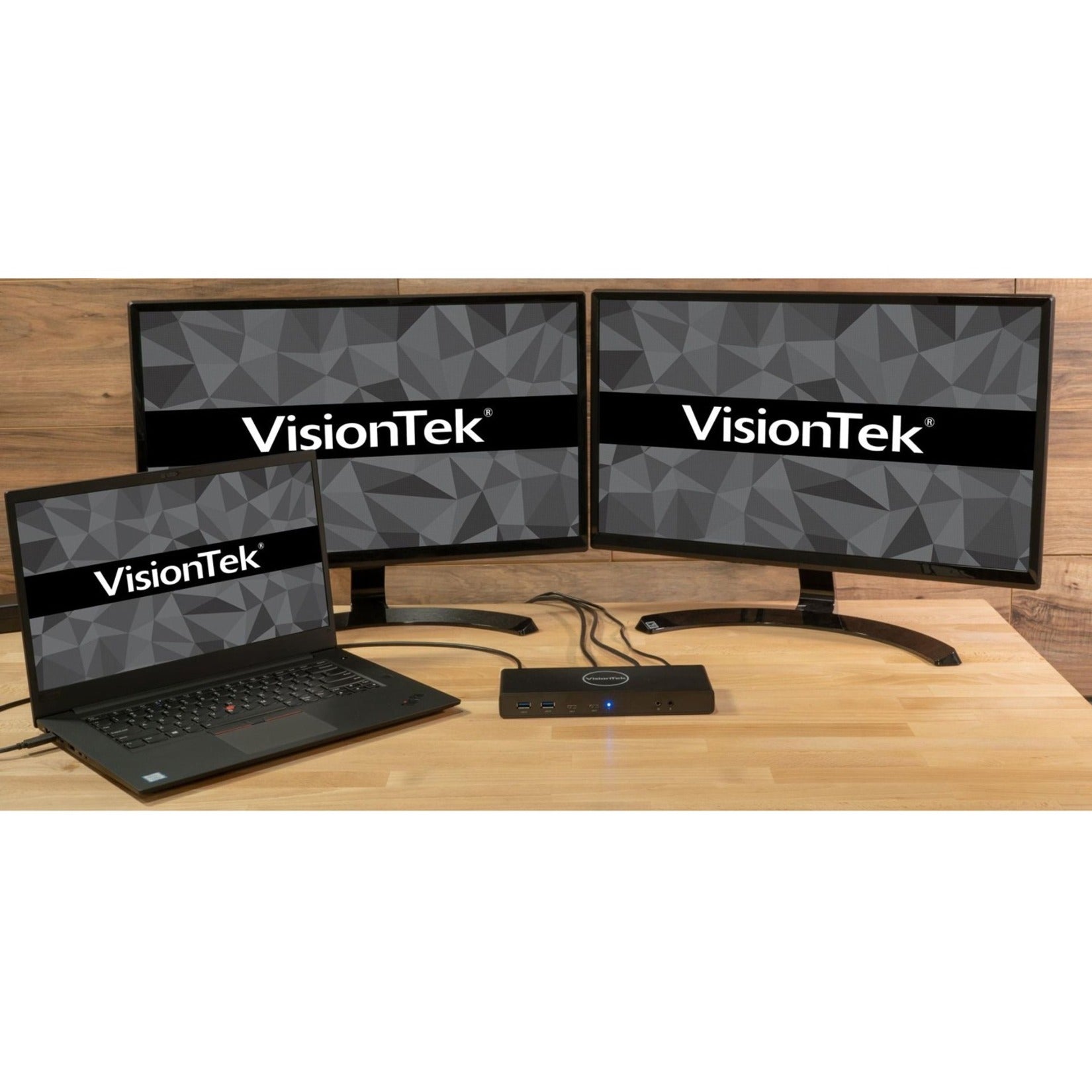 VisionTek 901250 VT4500 Dual Display 4K USB / USB-C Docking Station with Power Delivery Compatible with MacBook Surface Pro and More