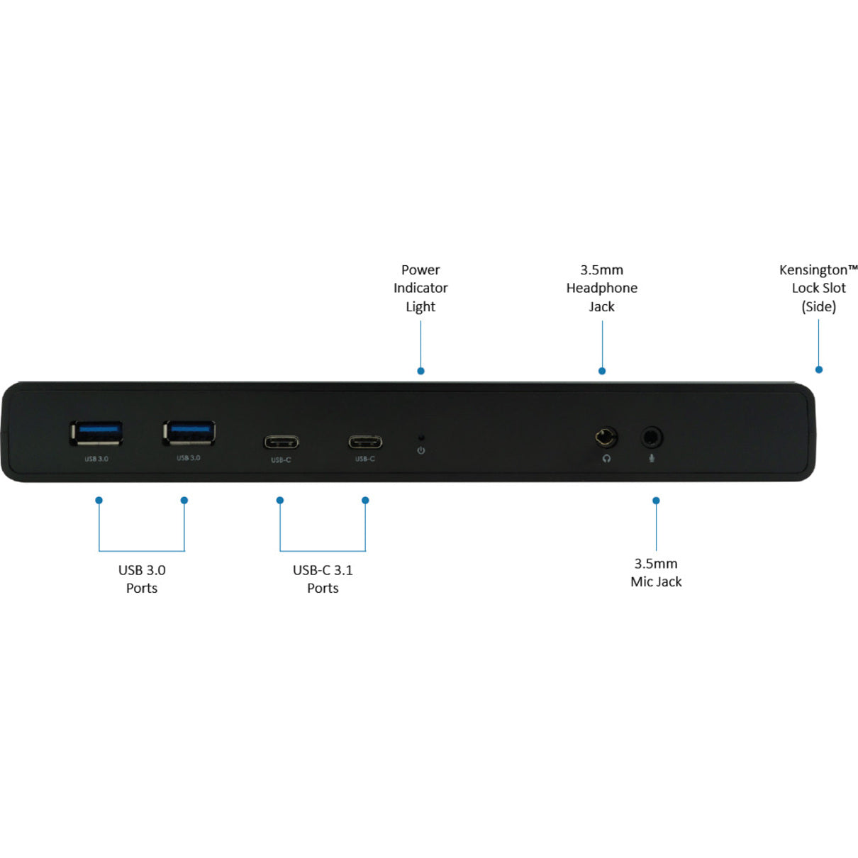 VisionTek 901250 VT4500 Duplikat Tampilan 4K USB / USB-C Stasiun Dock dengan Pengisian Daya Kompatibel dengan MacBook Surface Pro dan Lainnya