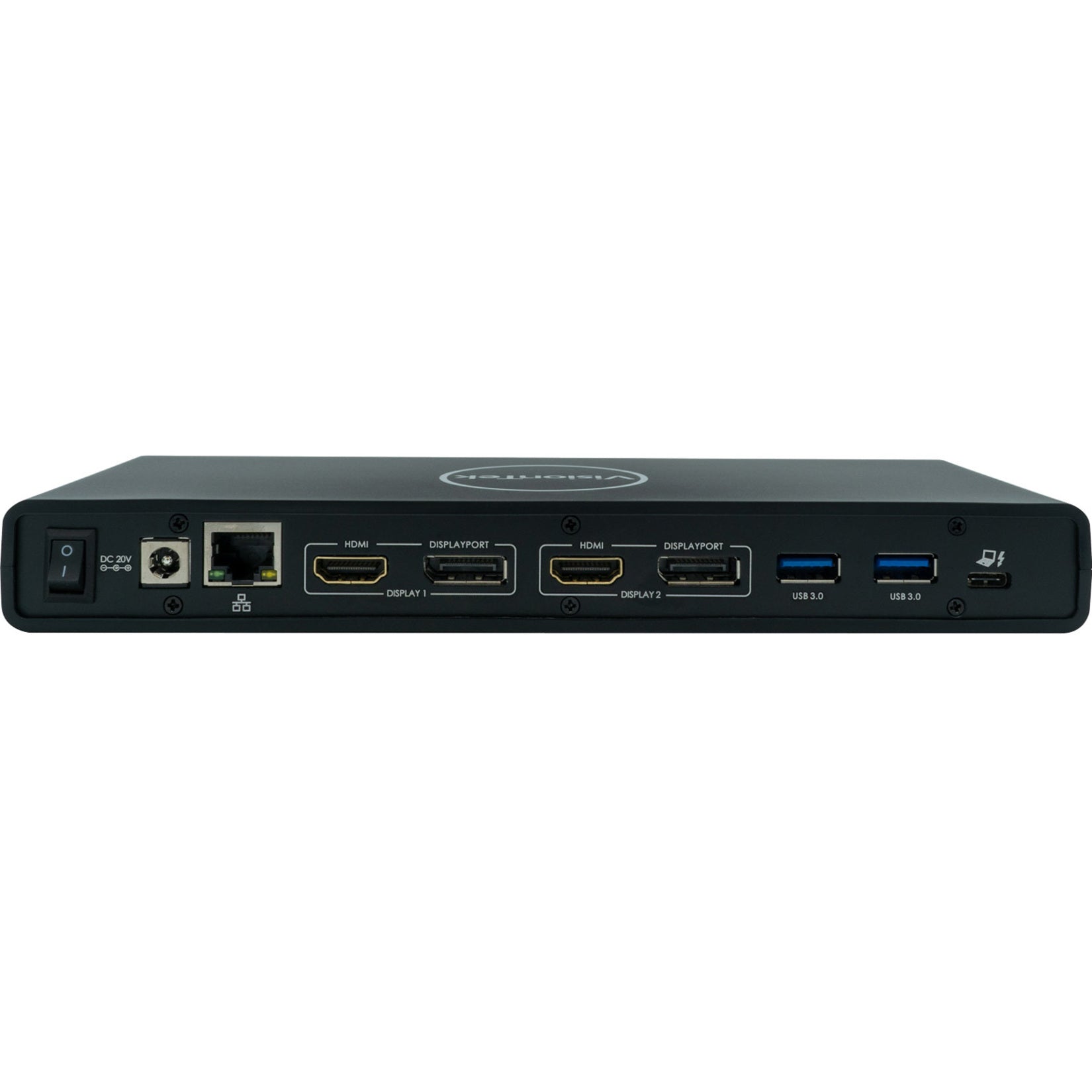 VisionTek 901250 VT4500 Estação de encaixe 4K USB / USB-C de exibição dupla com entrega de energia compatível com MacBook Surface Pro e mais