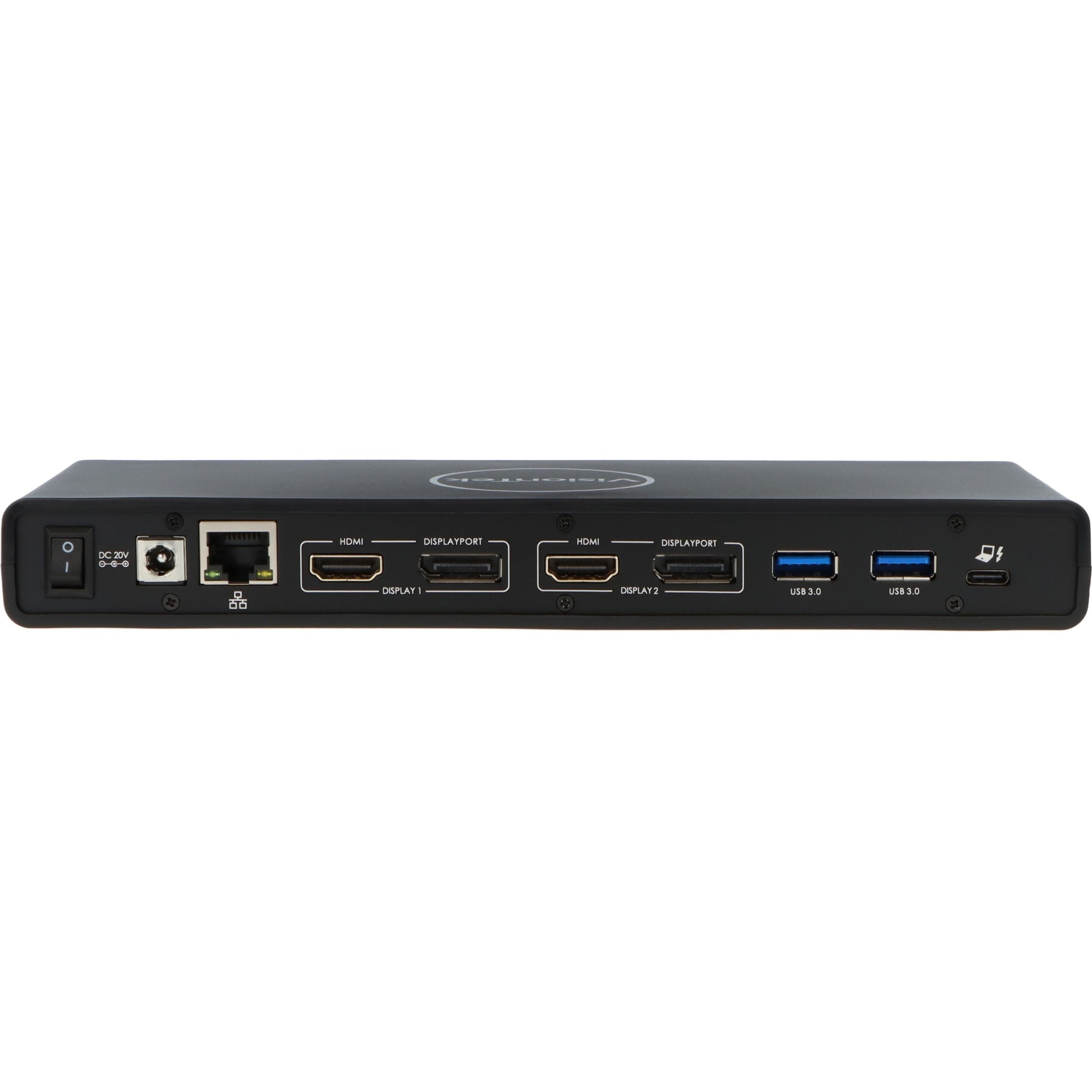 VisionTek 901250 VT4500 Estação de encaixe 4K USB / USB-C de exibição dupla com entrega de energia compatível com MacBook Surface Pro e mais