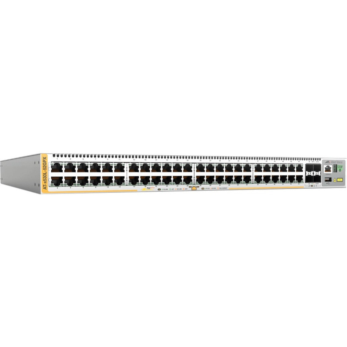 Allied Telesis AT-X530L-52GPX-10 Stapelbare Intelligente PoE+ Laag 3 Schakelaar 48 Poort 1GB met 4 SFP+ Poorten