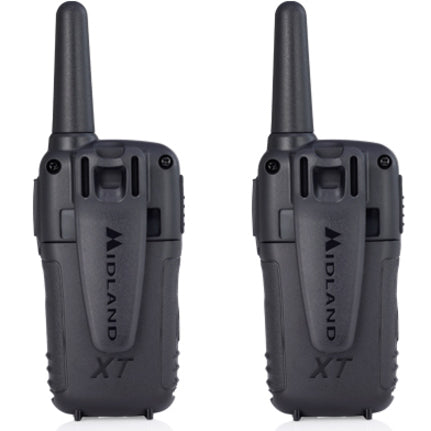 Rear view of two Midland T51VP3 walkie talkies showing back design-alternate-image7