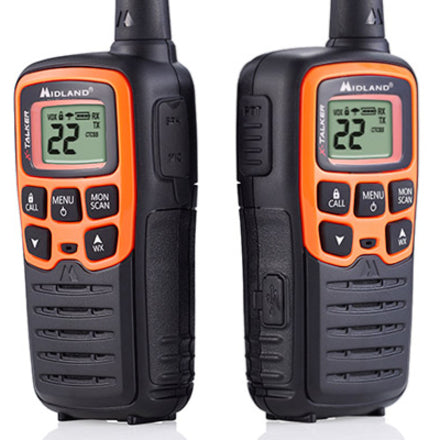 Two Midland T51VP3 walkie talkies shown side by side-alternate-image9