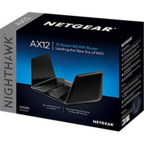 Netgear RAX120-100NAS Nighthawk AX12/12-Stream AX6000 WiFi Router, Wi-Fi 6, 5 Gigabit Ethernet, 768 MB/s