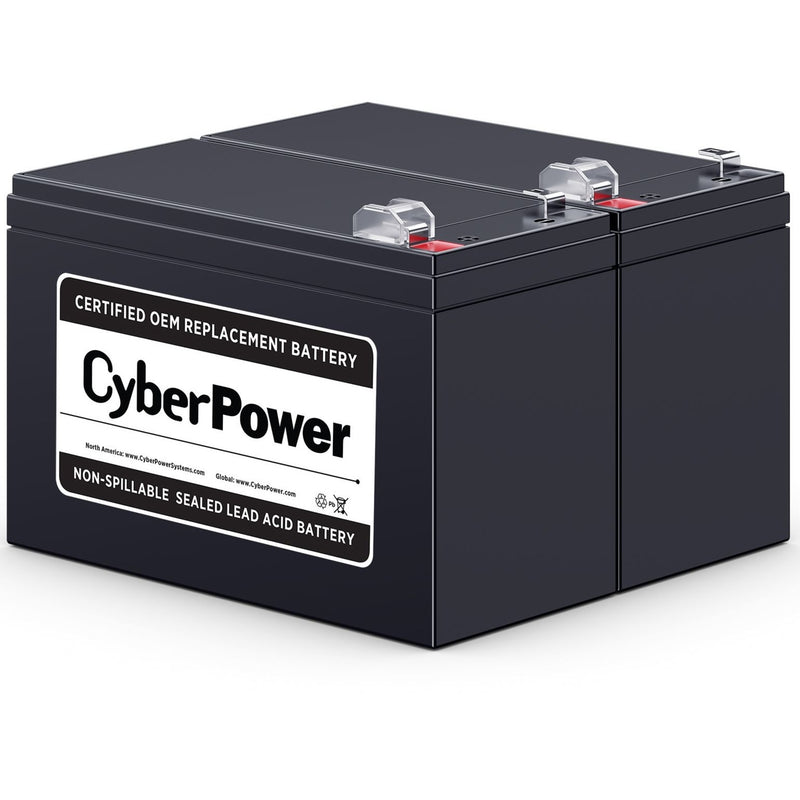 Side view of CyberPower RB1290X2 battery pack showing compact design