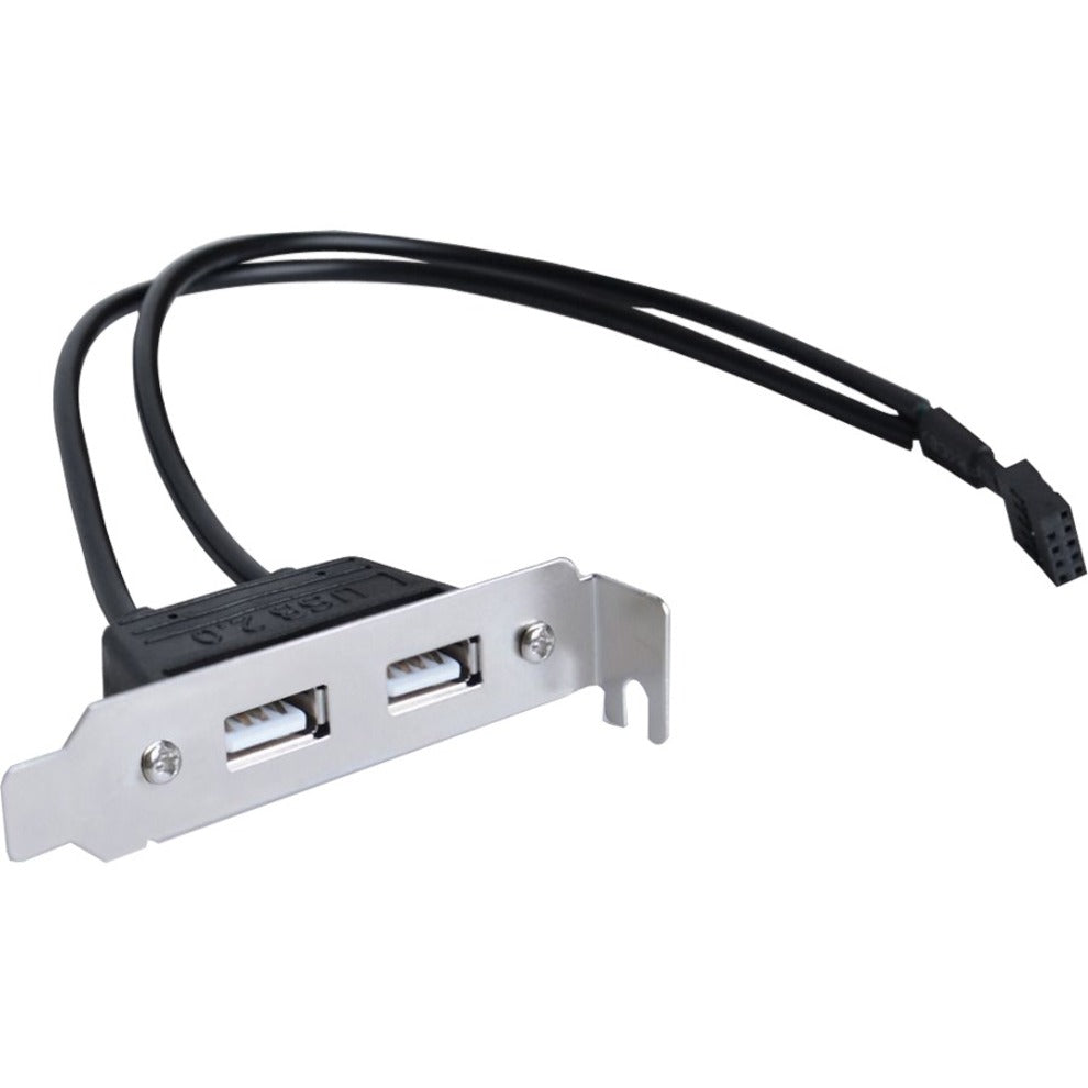 SIIG CB-US0S11-S1 2-Port USB 2.0 Low Profile Extension Bracket, Data Transfer Cable