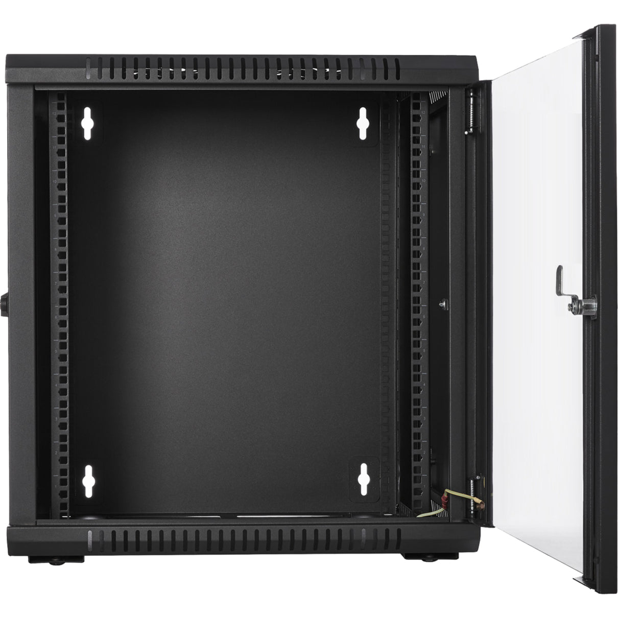 V7 RMWC12UG450-1N 12U Rack Wall Mount Glass Door Enclosure, 5 Year Warranty, No Assembly Required, RoHS Certified