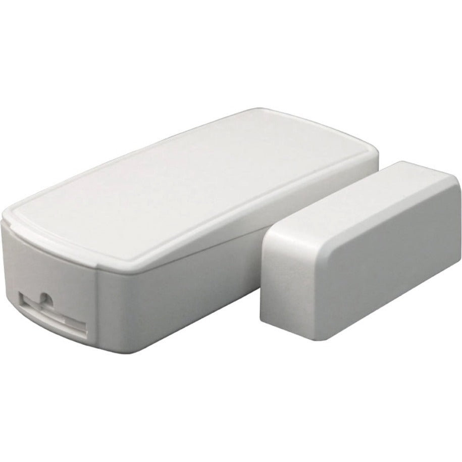 White ELK-319DWM mini door and window sensor showing transmitter and magnetic contact components-alternate-image1