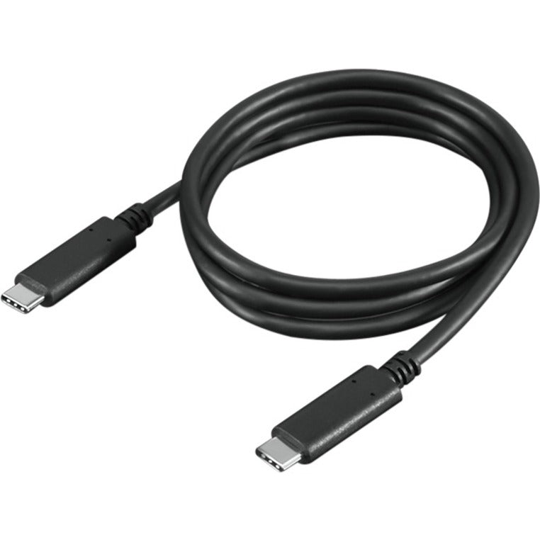 Lenovo 1-meter black USB-C cable with Type-C connectors on both ends coiled in circular pattern