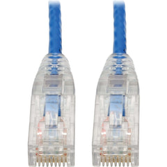 Tripp Lite N201-S8N-BL Cat6 UTP Patch Cable (RJ45) - M/M Gigabit Snagless Molded Slim Blue 8 in.   Tripp Lite N201-S8N-BL Cat6 UTP Patch Kabel (RJ45) - M/M Gigabit Snagless Gegoten Slank Blauw 8 in.