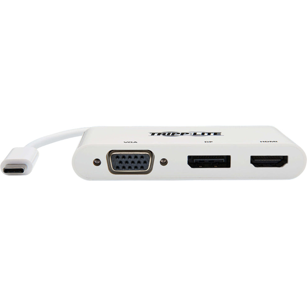 Tripp Lite U444-06N-HVDPW - Adattatore multiporta USB-C - HDMI/DisplayPort/VGA Bianco Garanzia 3 Anni