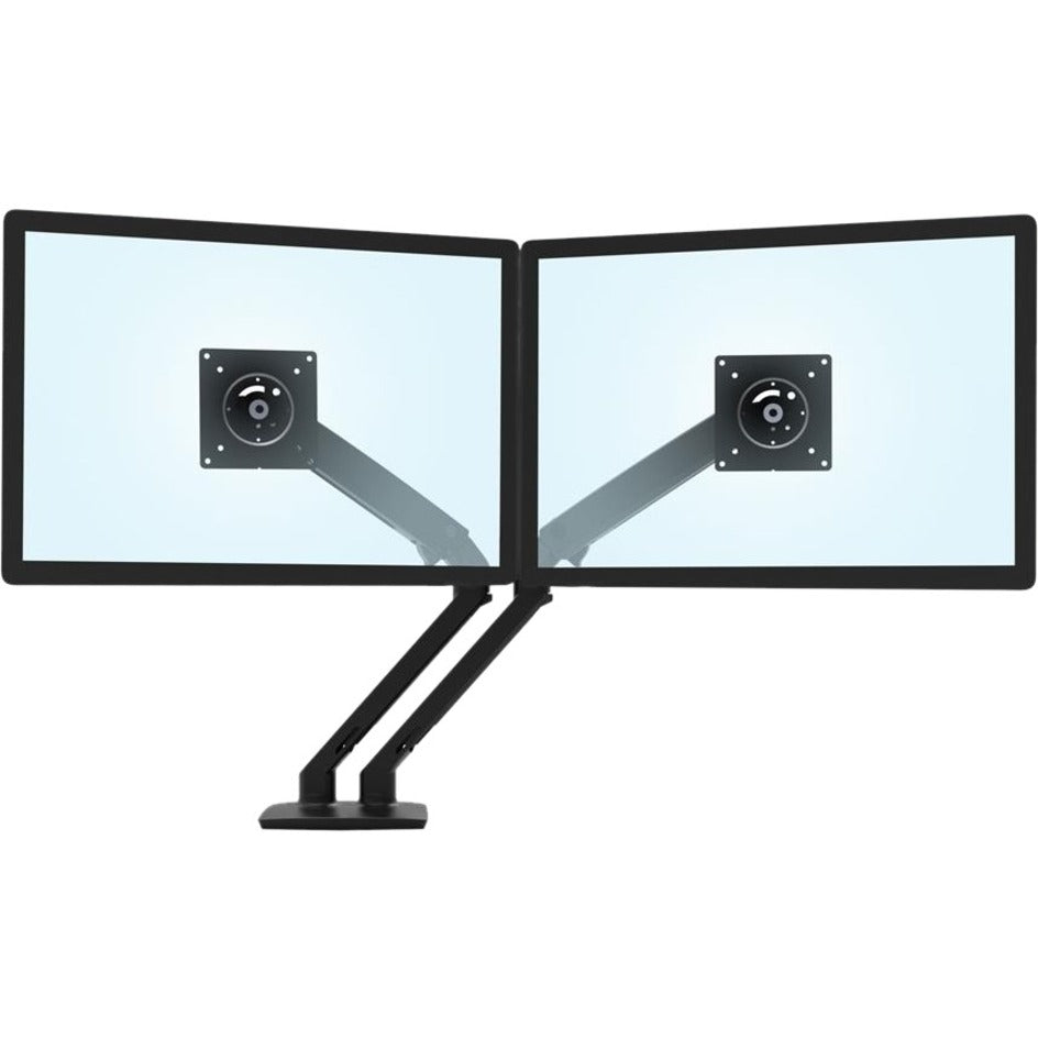 Ergotron 45-496-224 MXV Desk Dual Monitor Arm (matte black), Lightweight, Cable Management, Tilt, Pan, Rotate, Compact, Slip Resistant, Ergonomic, Adjustable, Extendable