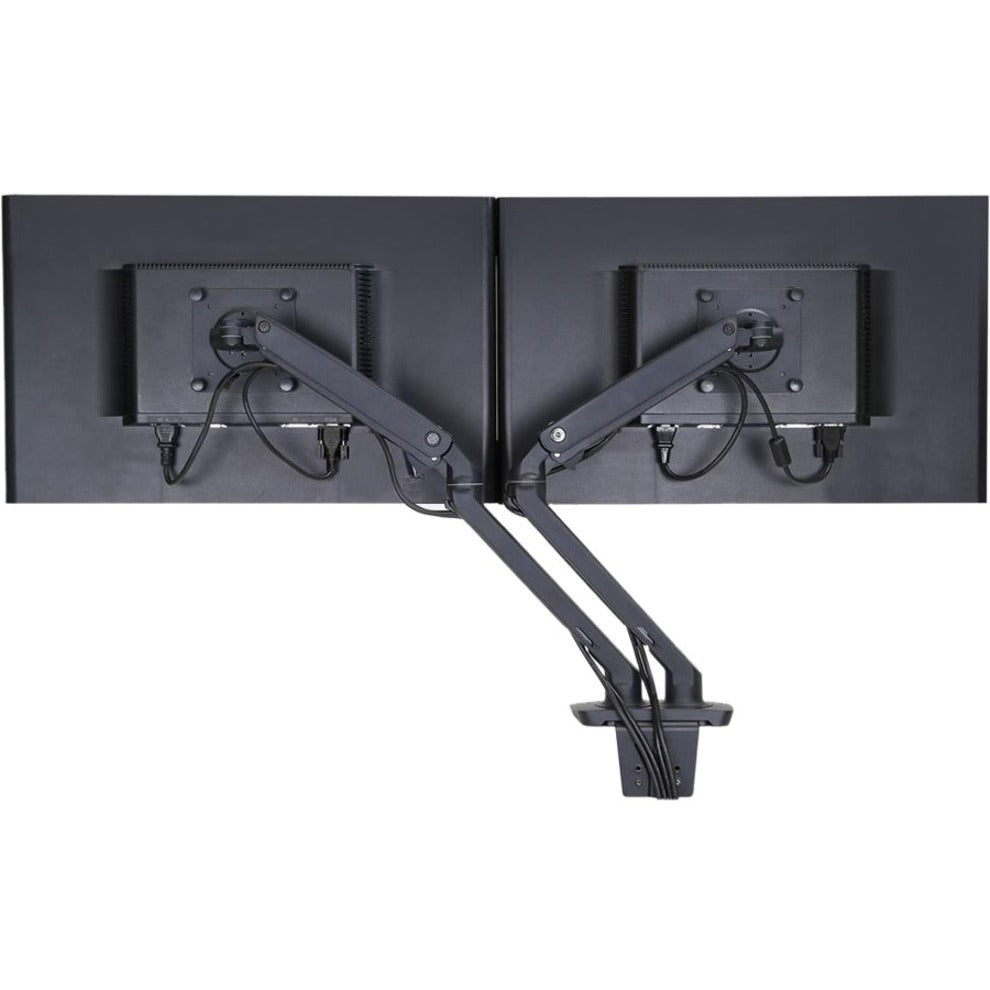 Ergotron 45-496-224 MXV Desk Dual Monitor Arm (matte black), Lightweight, Cable Management, Tilt, Pan, Rotate, Compact, Slip Resistant, Ergonomic, Adjustable, Extendable