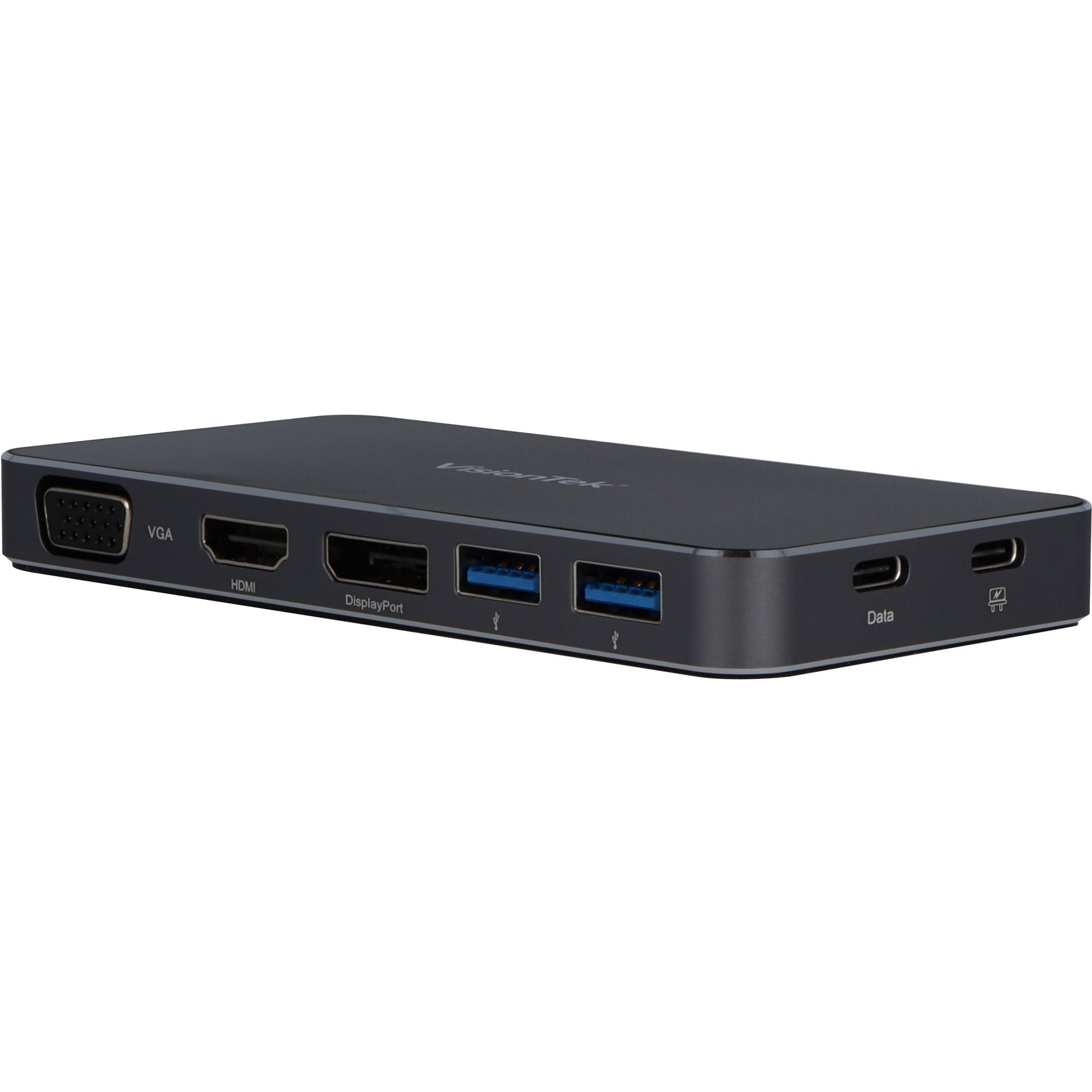 VisionTek 901226 VT200 Dual Display USB-C Docking Station With Power Passthrough, VGA, HDMI, DisplayPort, USB 3.0 Ports