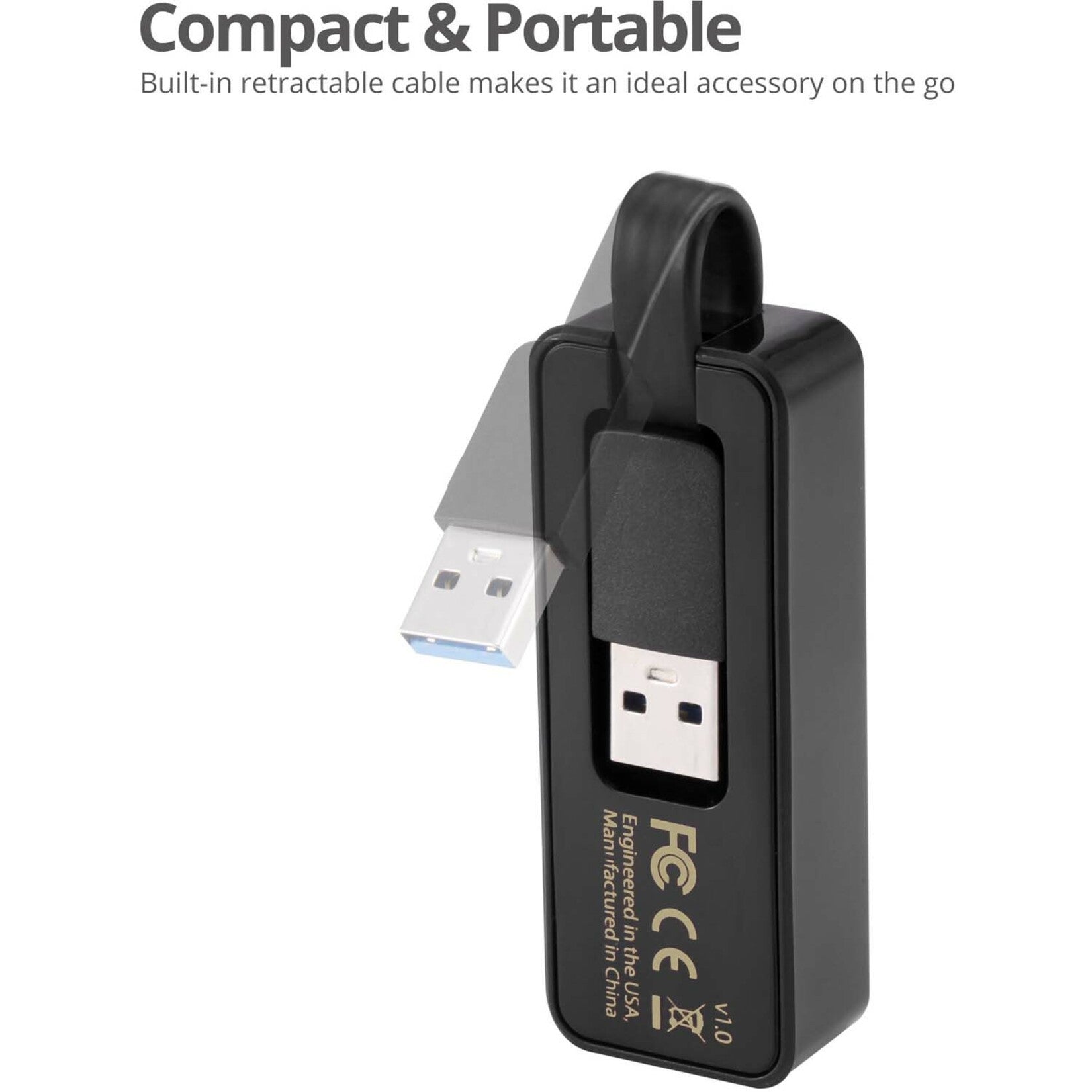 Demonstration of SIIG ethernet adapter's retractable cable feature for portable use-alternate-image4