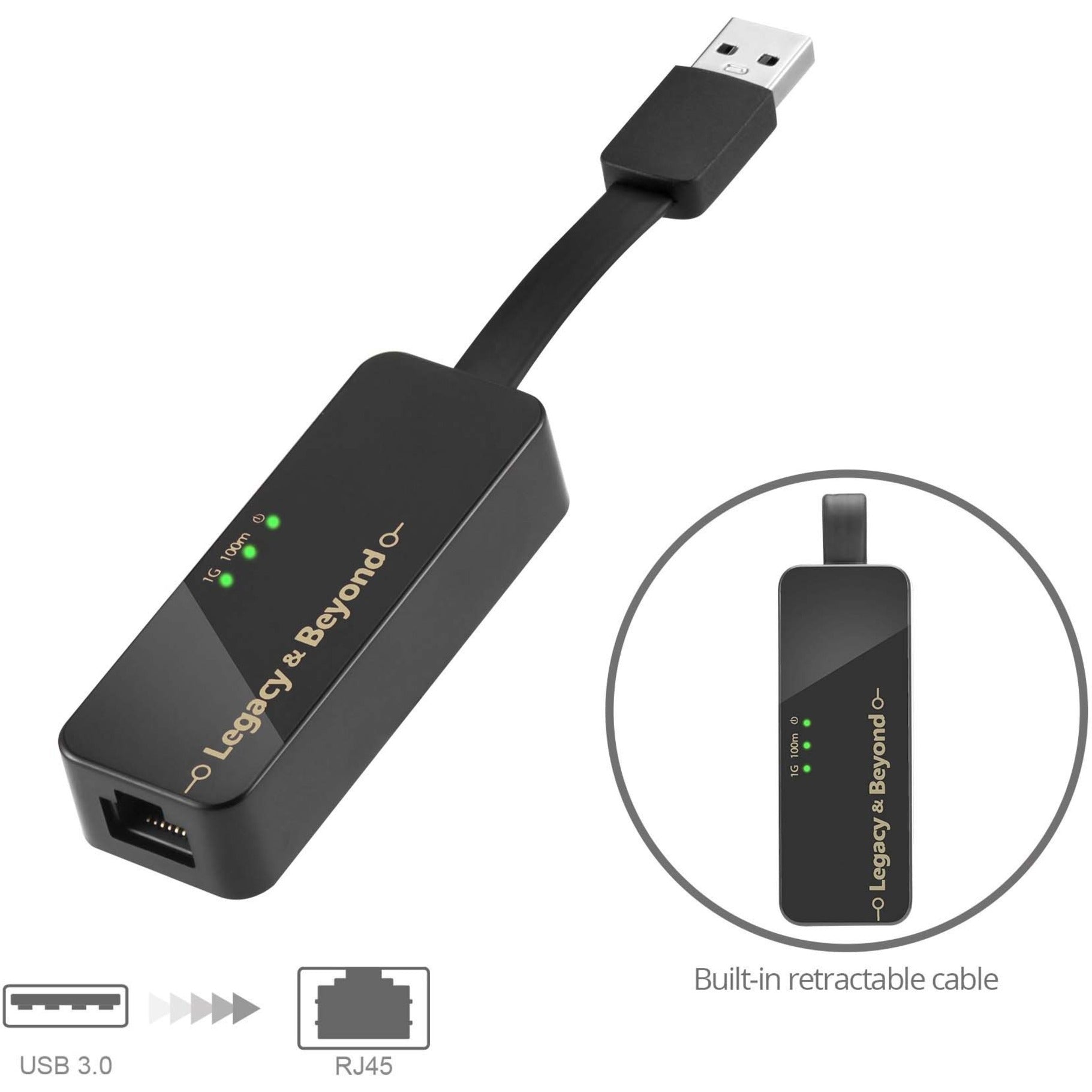 SIIG LB-US0714-S1 Portable USB 3.0 Gigabit Ethernet Adapter, High-Speed Internet Connection for Computers and Notebooks