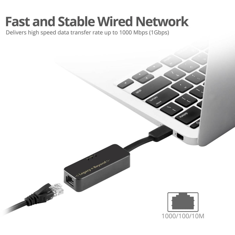 SIIG ethernet adapter connected to laptop showing high-speed network capability