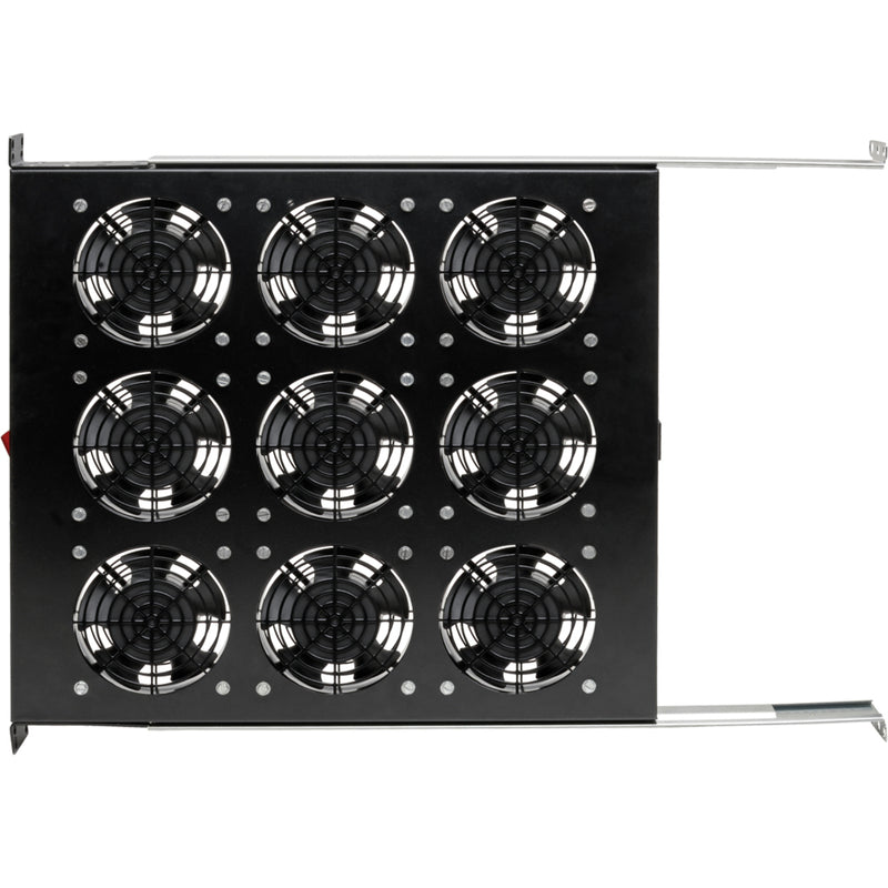 Top-down view of SRFANTRAY9 showing nine-fan array and airflow design