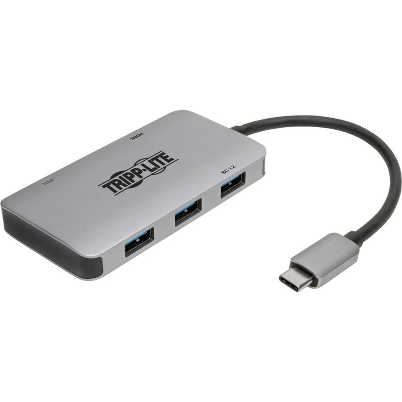 Tripp Lite USB-C adapter showing three USB 3.0 ports and USB-C connector