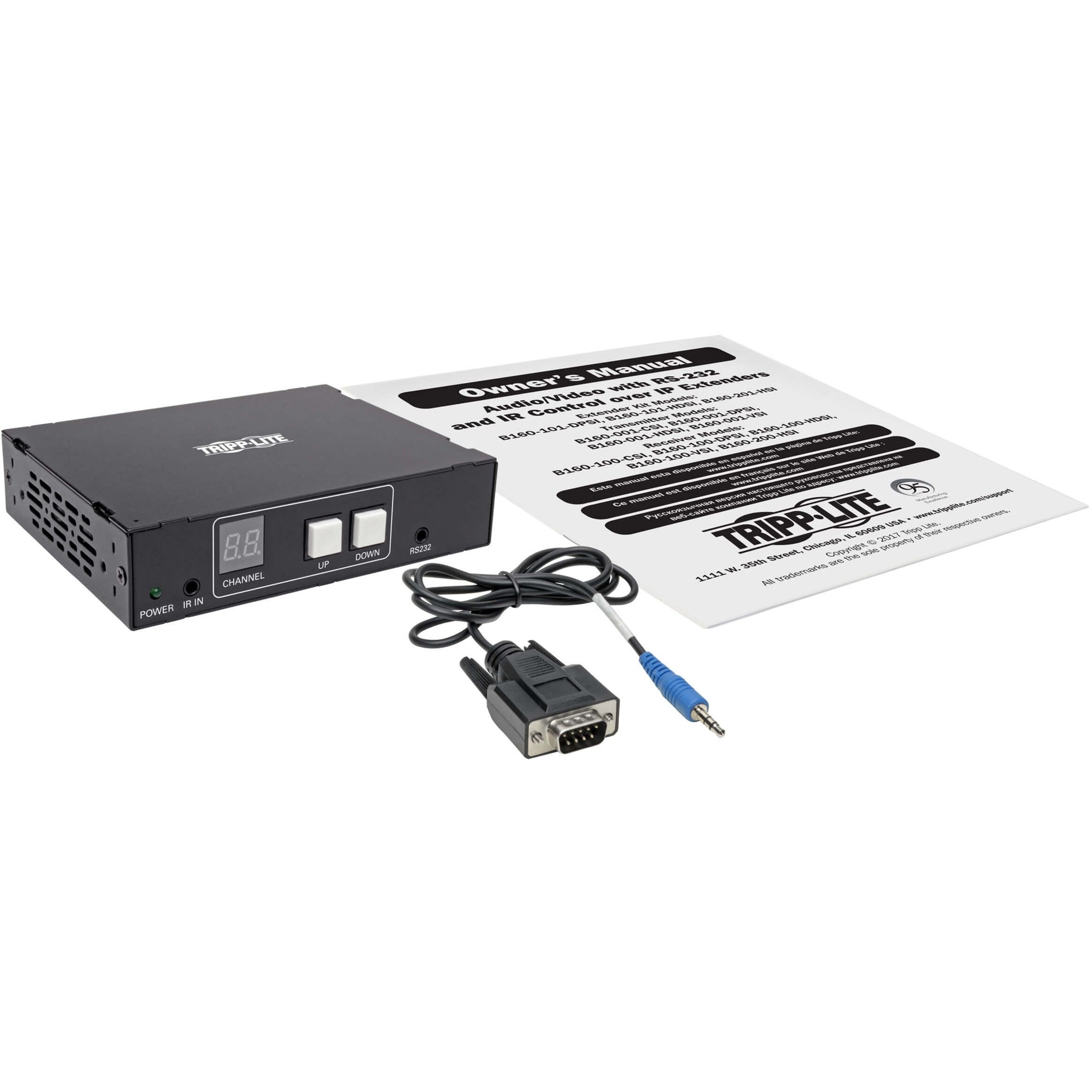 Tripp Lite B160-101-DPHDSI Transmetteur/Receveur d'extension vidéo Full HD 1920 x 1080 Garantie de 1 an Conforme TAA HDMI Entrée/Sortie DisplayPort RJ-45 Paire torsadée Distance de fonctionnement maximale de 328 pi Noir