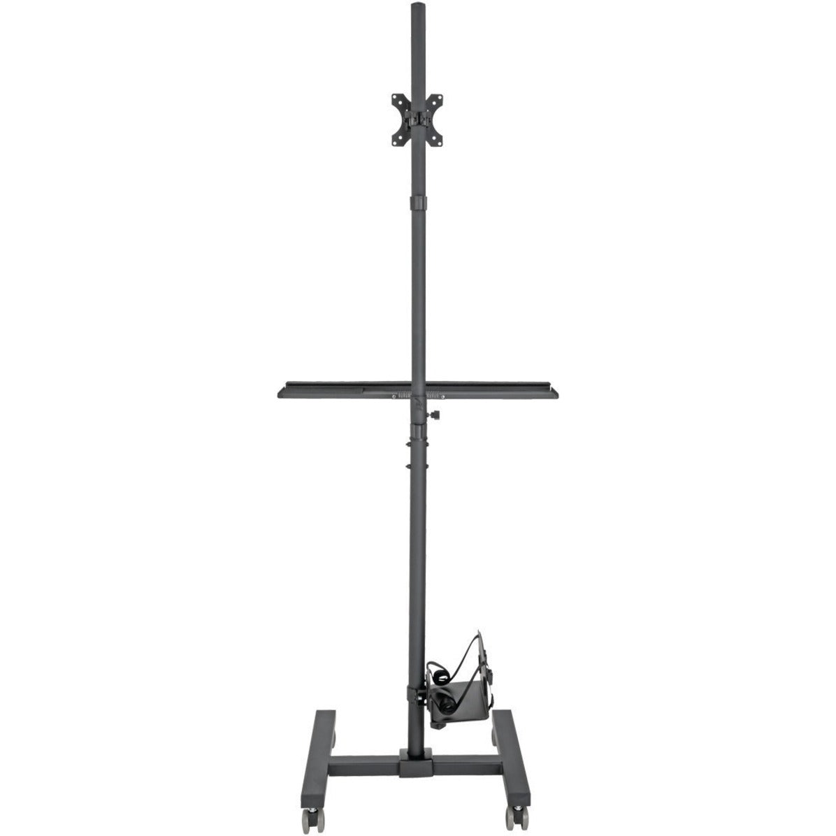 Tripp Lite DMCS1732S Display Stand Verstelbare Hoek Vergrendelbare Zwenkwielen Mobiliteit Draaibare Wielen CPU-Houder Toetsenbordlade Kanteling