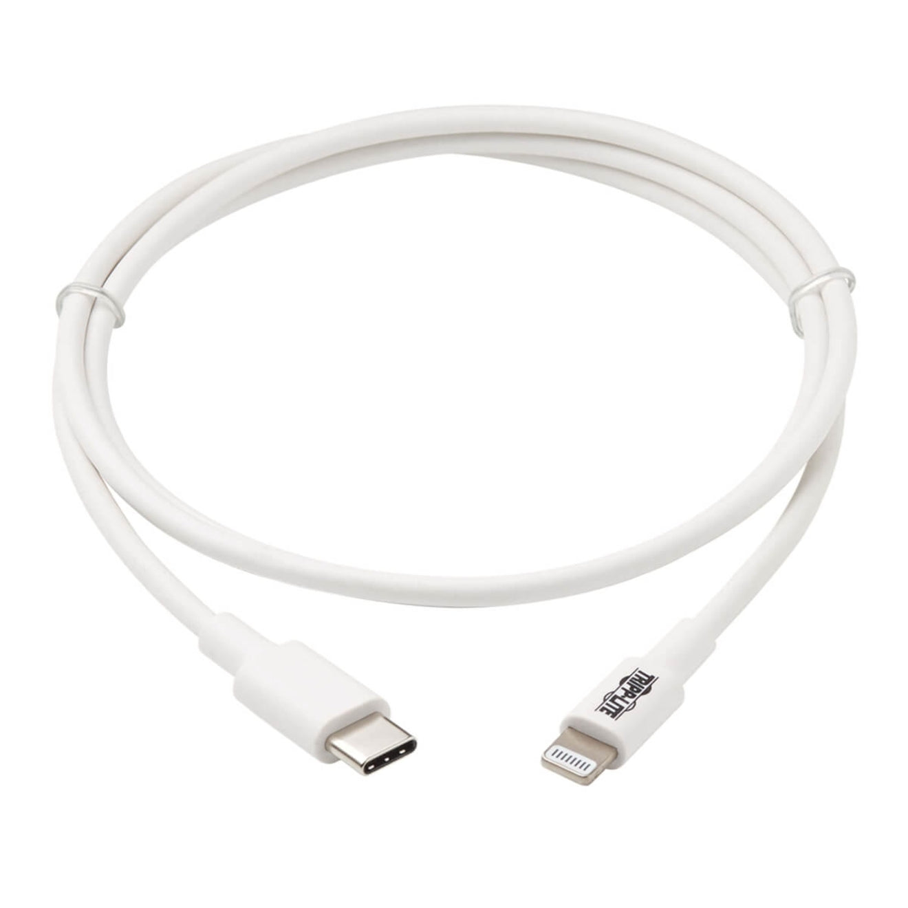 Full view of white USB-C to Lightning cable showing 3-foot length-alternate-image5