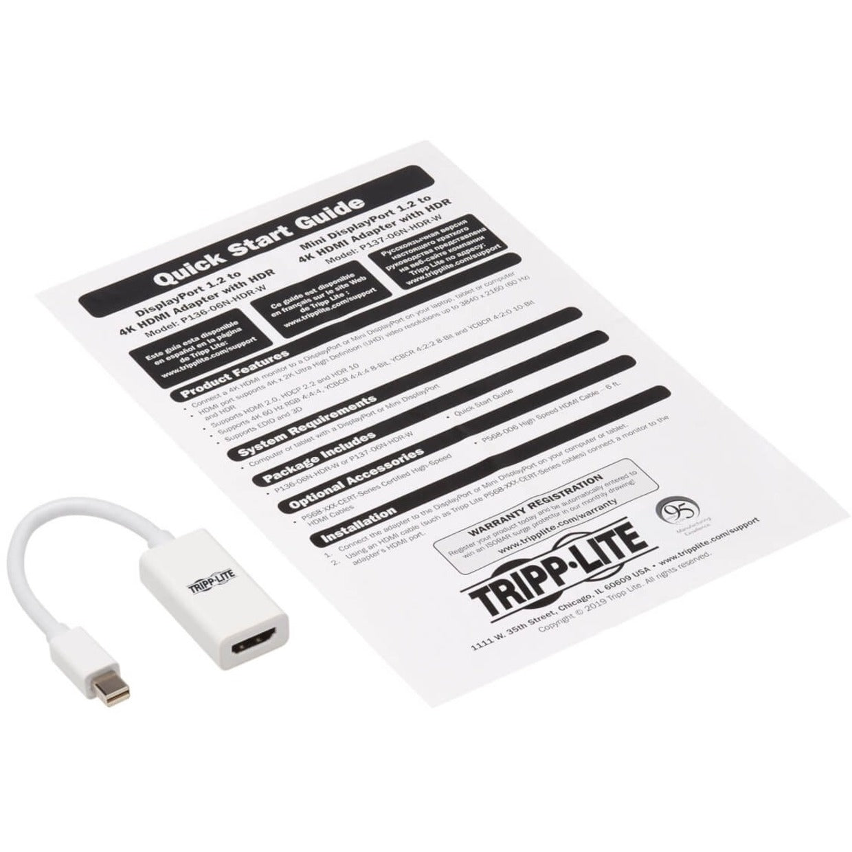 Mini DisplayPort adapter shown with quick start guide documentation-alternate-image4