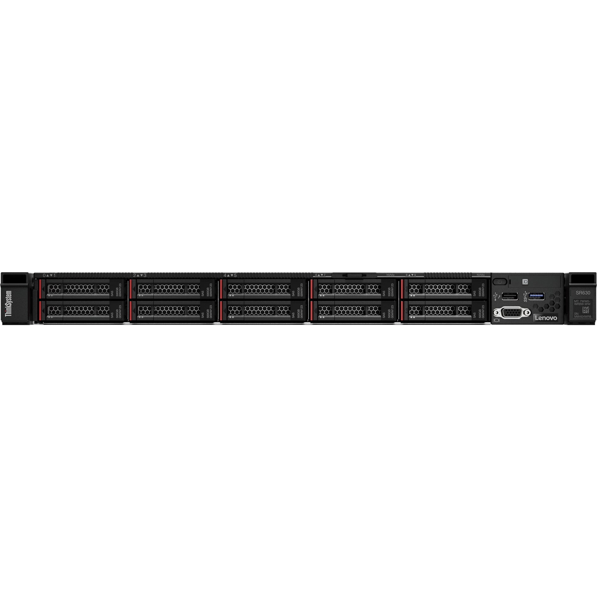 Lenovo 7X02A0CJNA ThinkSystem SR630 Server, Hexadeca-core, 16GB RAM, No Hard Drive, 3 Year Warranty