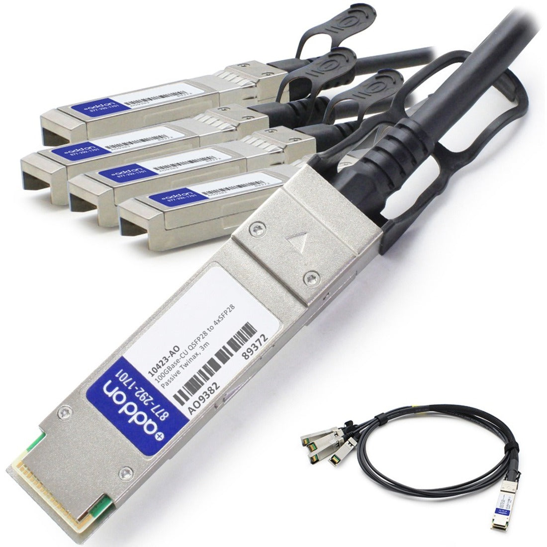 Câble réseau AddOn 10423-AO QSFP28/SFP28 3 mètres 100 Gbit/s Cuivre