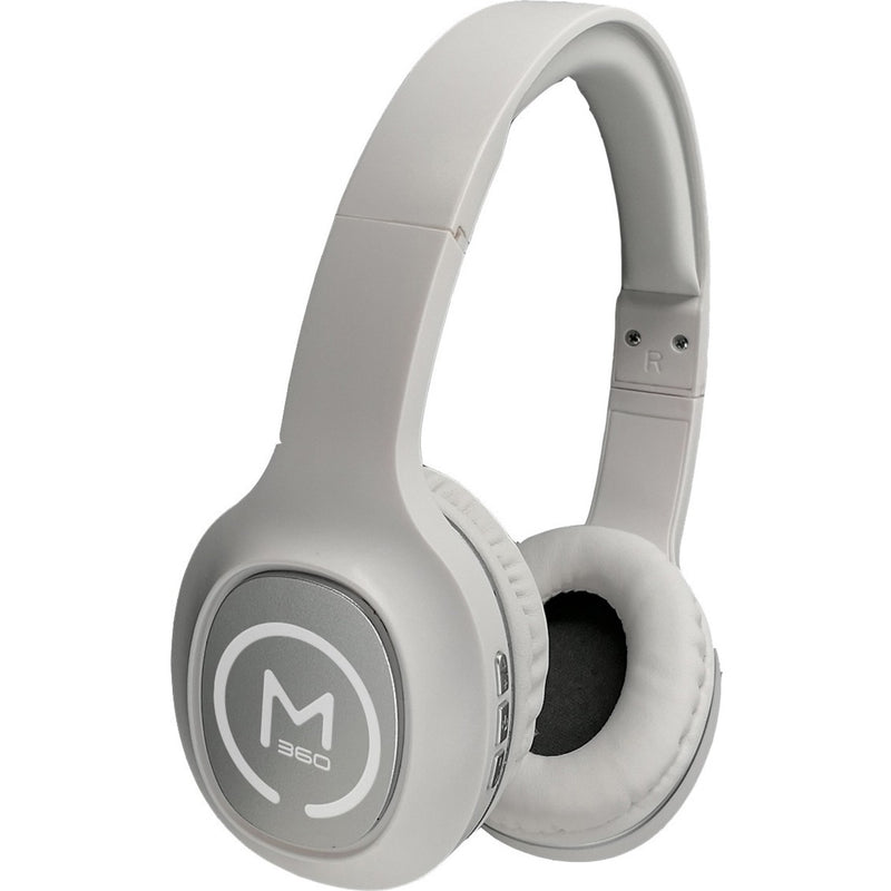 Angled view of Morpheus 360 wireless headphones showing control buttons and premium finish