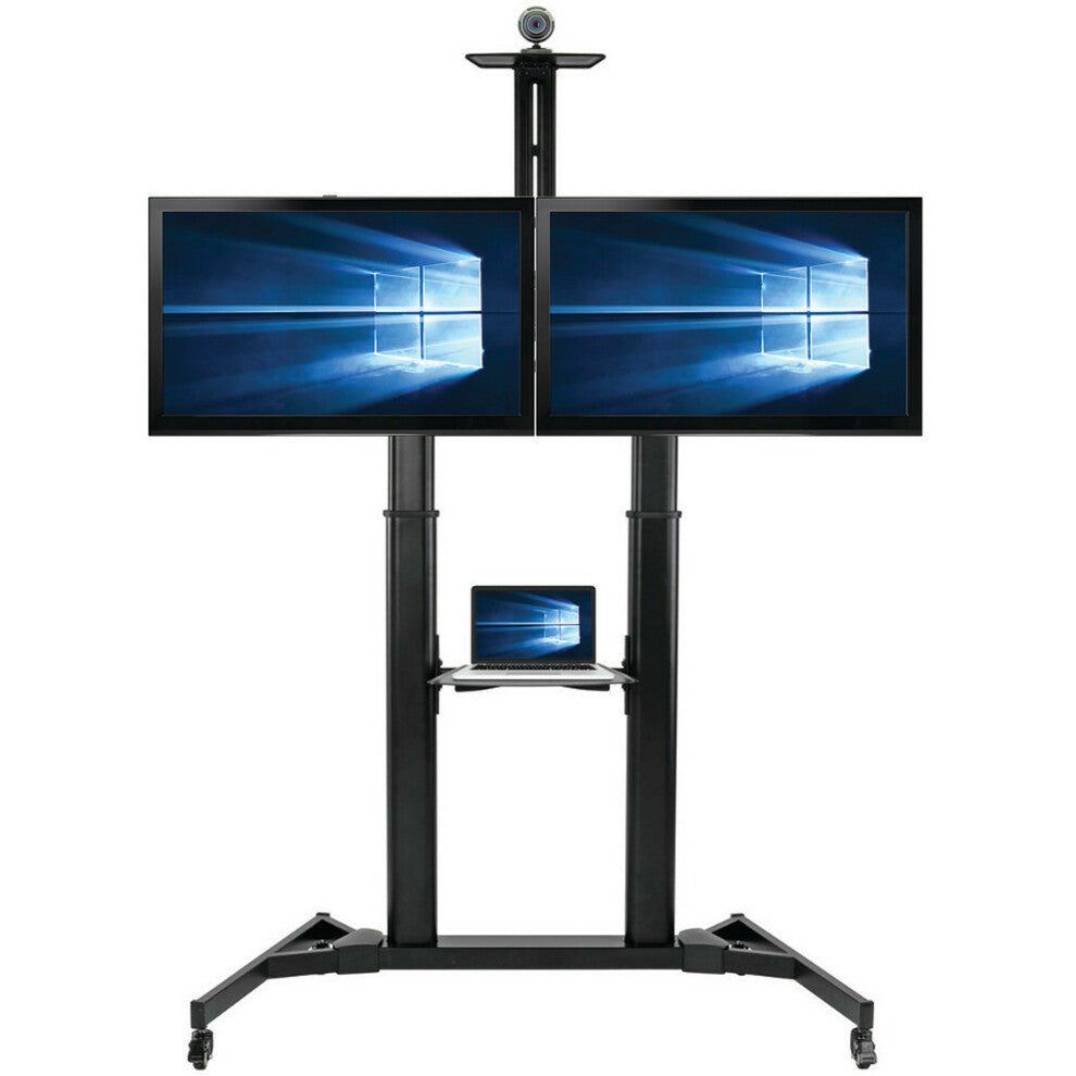 Fully configured dual-screen cart with mounted displays and accessories-alternate-image5