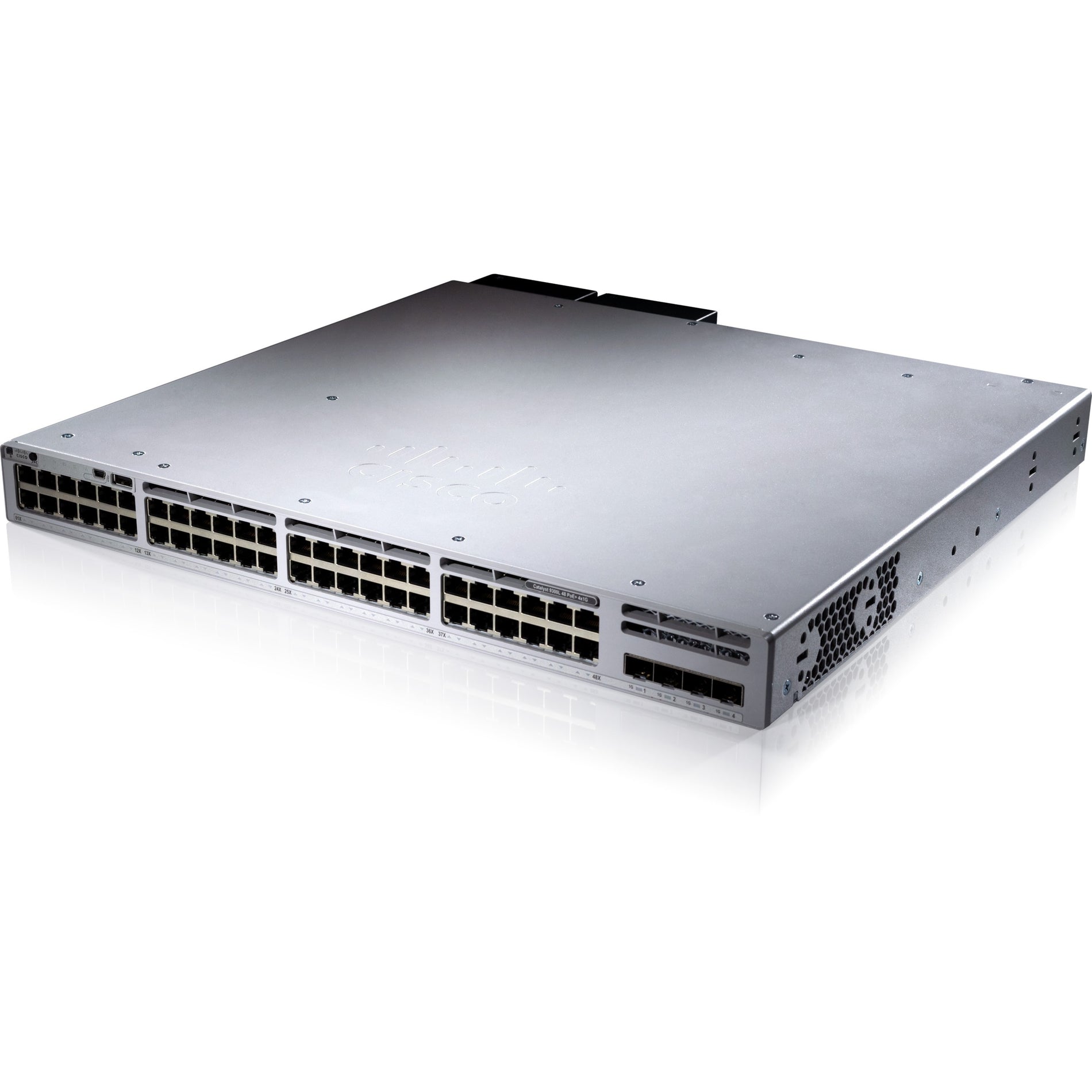 Cisco C9300L-48P-4G-A สวิทช์ Catalyst 9300L-48P-4G-A 48 พอร์ต Gigabit Ethernet PoE+ 4 พอร์ต Gigabit Ethernet อัพลิงค์ รวมแหล่งจ่ายไฟ