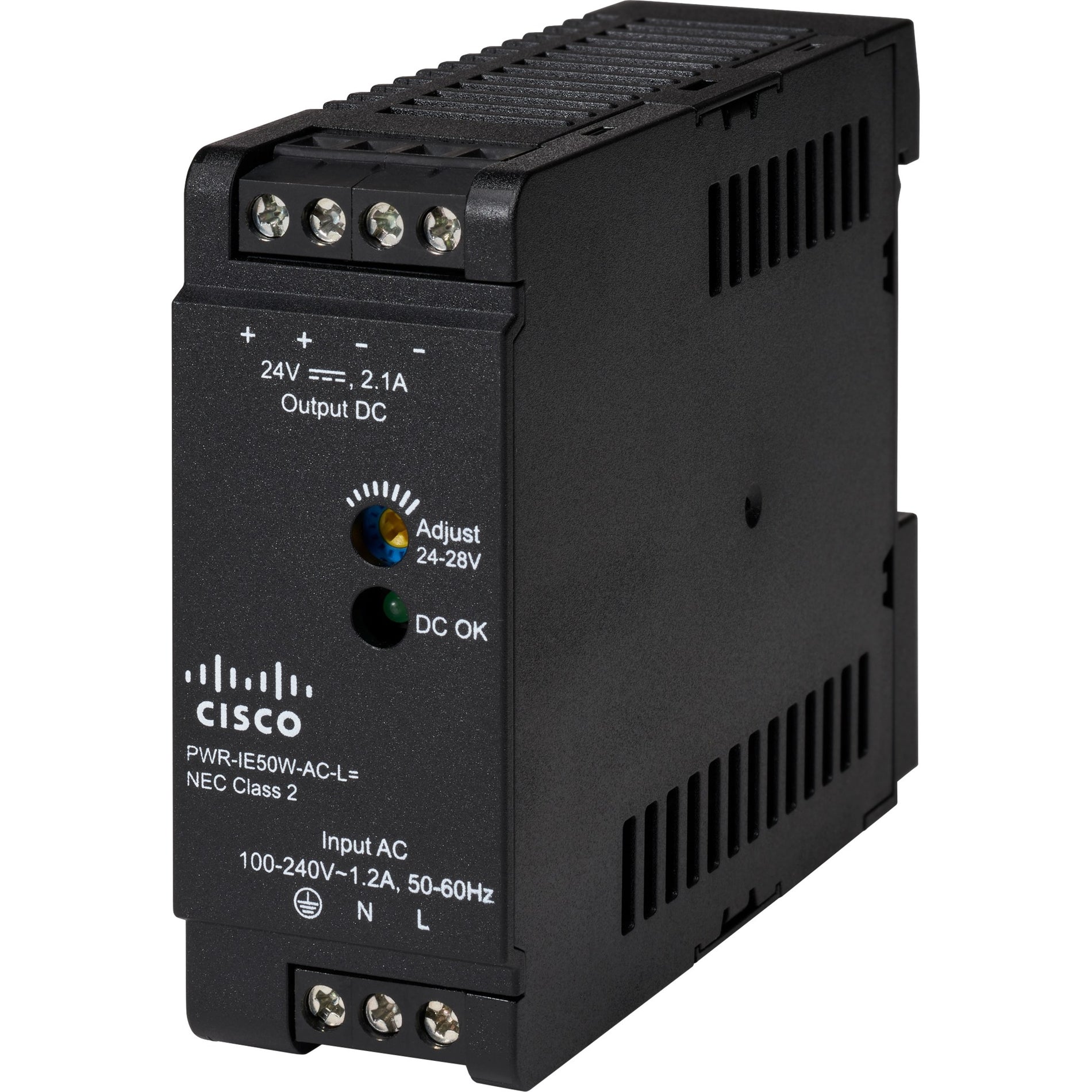 Cisco PWR-IE50W-AC-L= AC Adapter, for Cisco Catalyst IE3300 Rugged Series Ethernet Switch and Cisco IR1101 Integrated Services Router