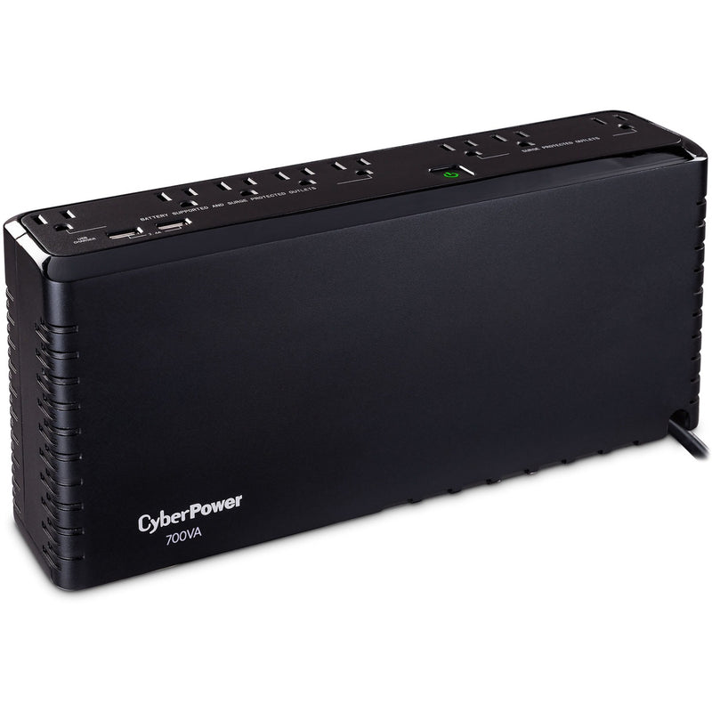 Horizontal view of CyberPower SL700U showing full length and outlet arrangement