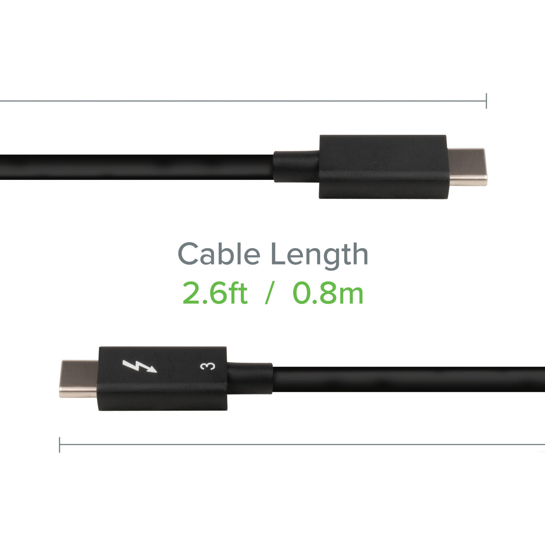 Câble Plugable TBT3-40G80CM Thunderbolt 3 (40 Gbps 26 pieds / 08 m) Livraison d'alimentation USB-C Transfert de données rapide