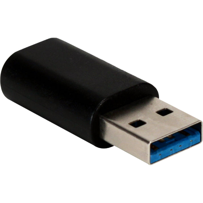 QVS USB 3.1 Male to USB-C Female adapter displaying USB-A male connector with blue USB 3.1 components