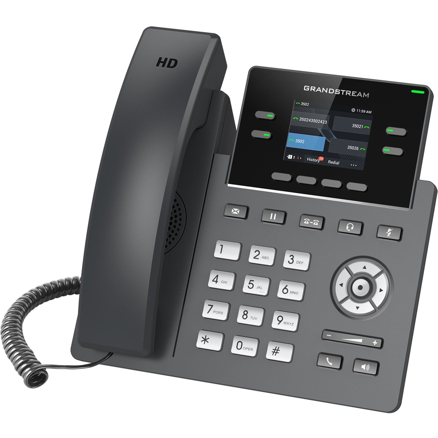 Grandstream GRP2612P 2-line Carrier-Grade IP Phone, Color Display, PoE, Wall Mountable