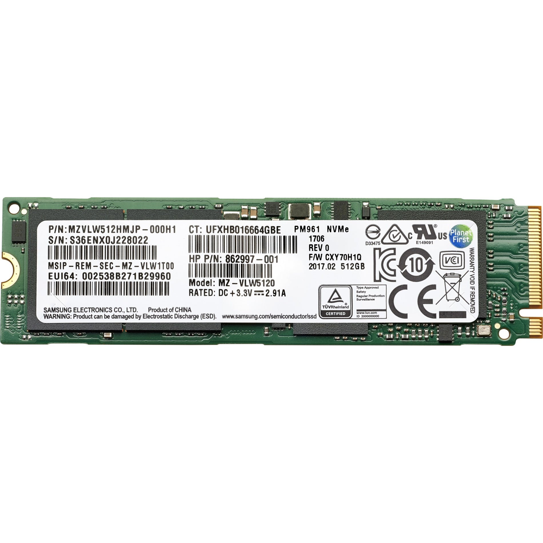 HP Solid State Drive, 1TB PCIe3x4 NVMe M2 SSD