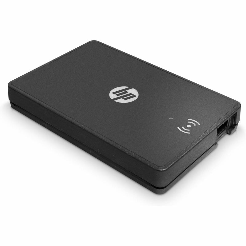 Angular perspective of HP security device showing compact design