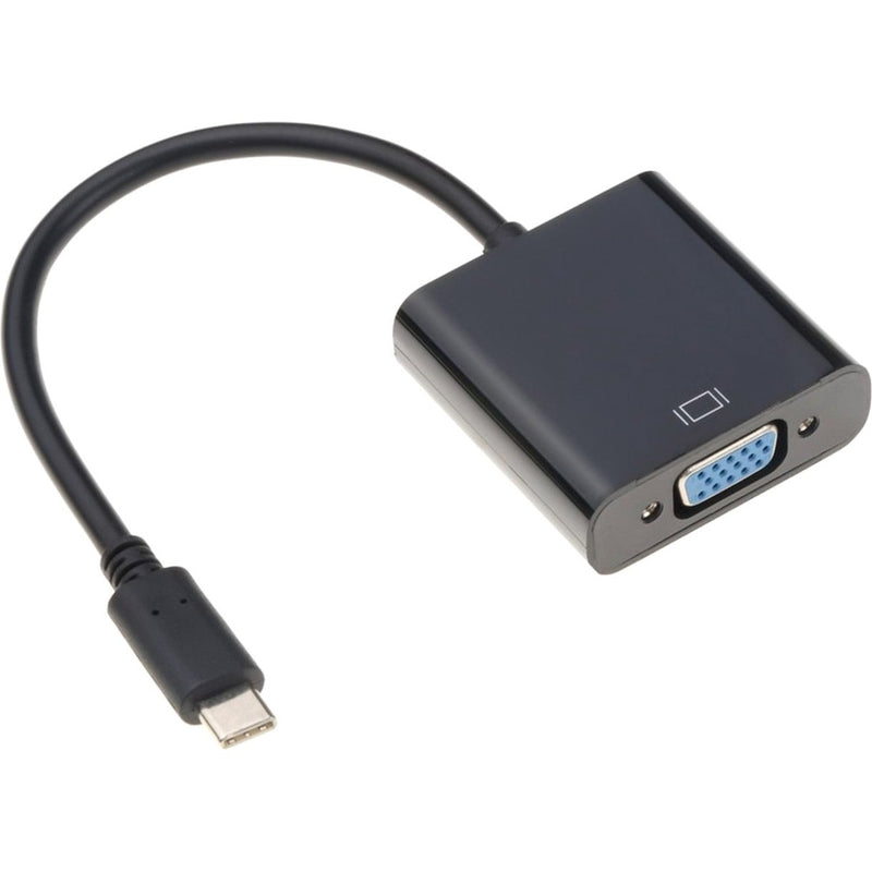 Angled view of 4XEM USB-C to VGA adapter showing sleek design and port configuration