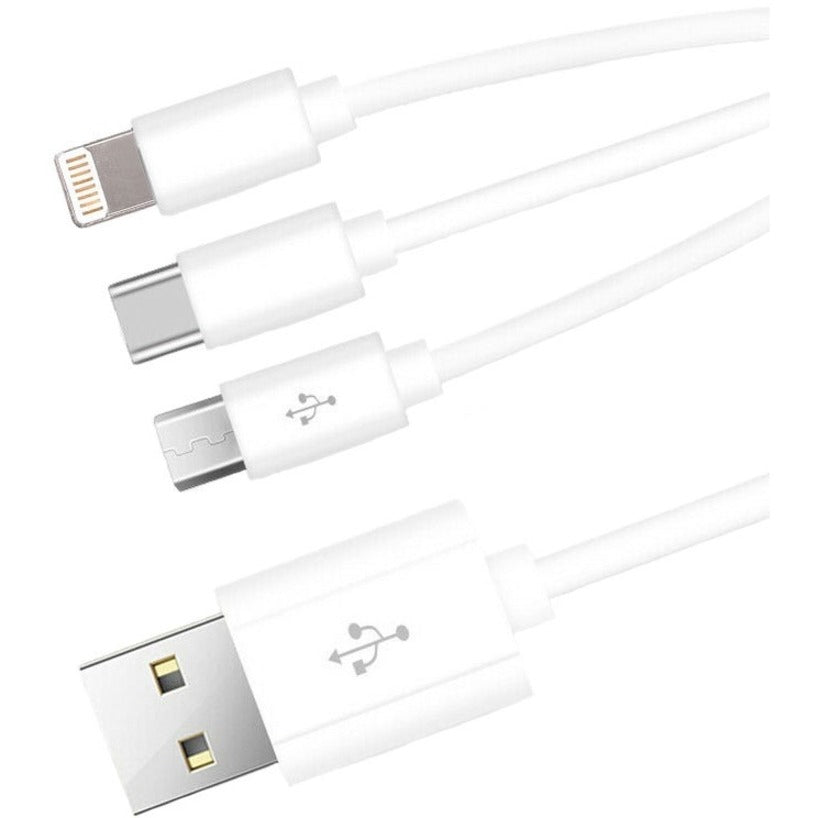 4XEM 4XUSBMUSB8PINUSBC USB To Lightning Micro USB and USB Type C Cable For iPhone/iPod/iPad/Galaxy, Fast Charging and Sync Cable