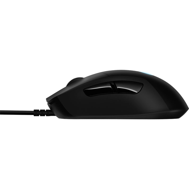 Side profile view of Logitech G403 HERO gaming mouse showing streamlined design