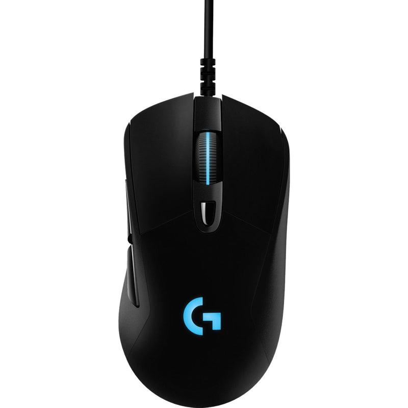 Top-down view of Logitech G403 HERO gaming mouse showing button layout and design